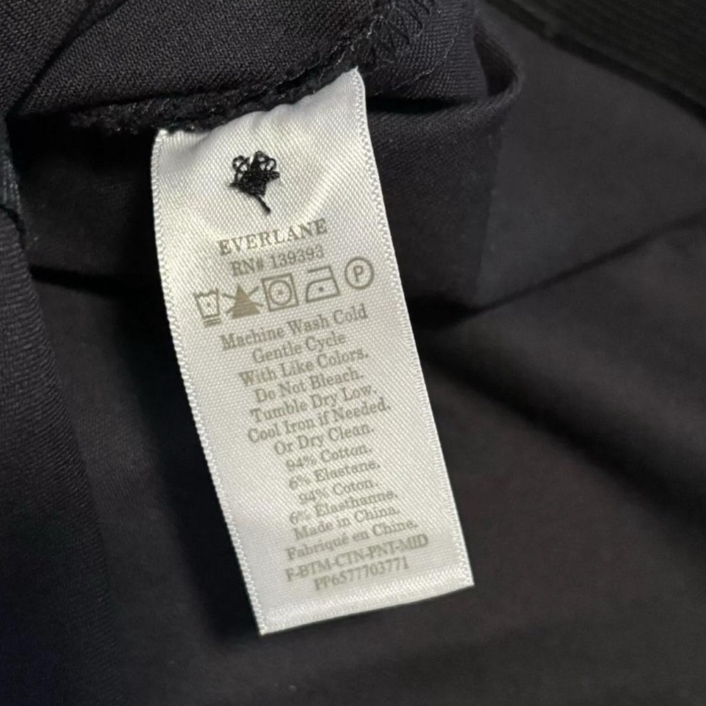 Everlane Black Side Zip Work Pants Sz 6 Stretch Cotton Tapered Ankle Trouser NWT - Picture 5 of 6